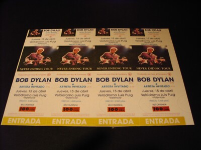 BOB DYLAN set 4 TICKETS PROMOTER PROOFS not numbered VALENCIA  1999 TOUR