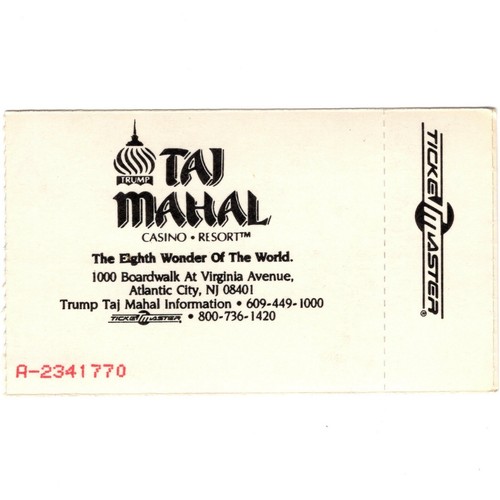 Biglietto concerto TRACY LAWRENCE & TRACY BYRD Stub ATLANTIC CITY 4/12/96 TRUMP raro - Foto 2 di 2