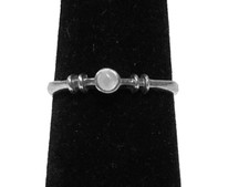 DAINTY MOTHER OF PEARL STERLING SILVER RING, SIZE 6.5