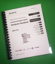 Owners Manual for Sony HDR TG1 Video Camera 109 Pages W/Clear Covers 
