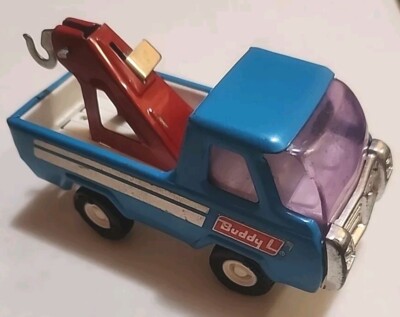 Vintage Buddy L Tow Truck Metal Toy, 5 Inches Red Tow Hook Japan
