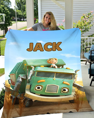 Personalized Trash Truck Trash Truck Cartoon mink touch Plush Fleece Blanket