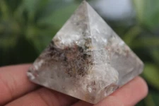 78g NATURAL CLEAR GHOST CRYSTAL QUARTZ CRYSTAL PYRAMID HEALING