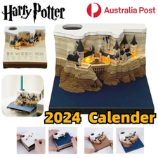 Harry Potter 2024 3D Desk Calendar Memo Pad Castle DIY Paper Carving Notepad AU