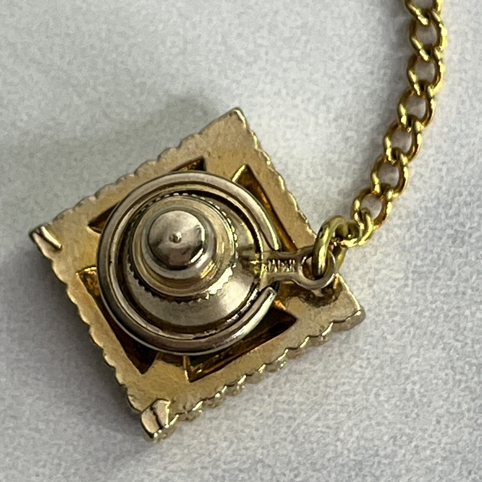 Vintage Gold Tone Barbell Collar Bar Pin & Gold Tone Black Stone Tie Tack Japan