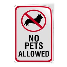 Vertical Vinyl Stickers No Pets Allowed Pet Animal Security Safety Sign Label