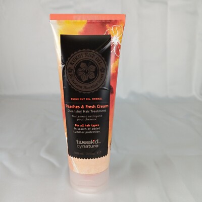 New Tweaked By Nature Peaches & Fresh Cream Cleansing Hair Treatment 3oz SEALED
