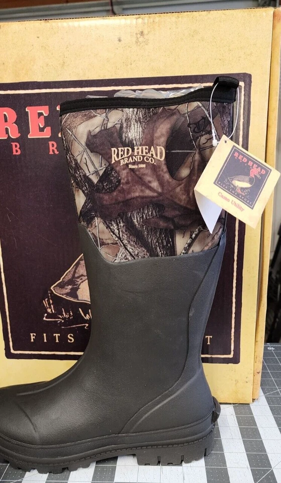 RedHead Camo Utility Waterproof Rubber Boots for Men, Size 9 - Image 2 of 4