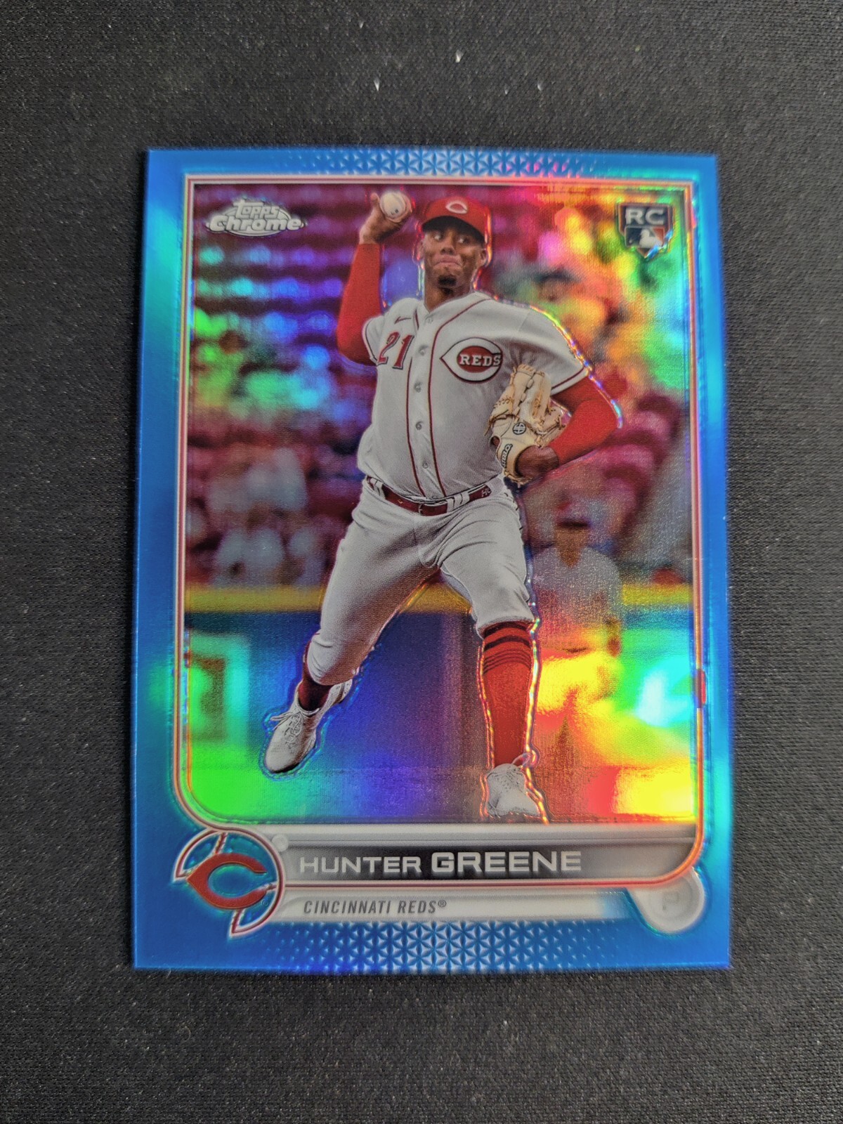 2022 Topps Chrome Update HUNTER GREENE USC191 RC Blue Chrome Refractor 125/199