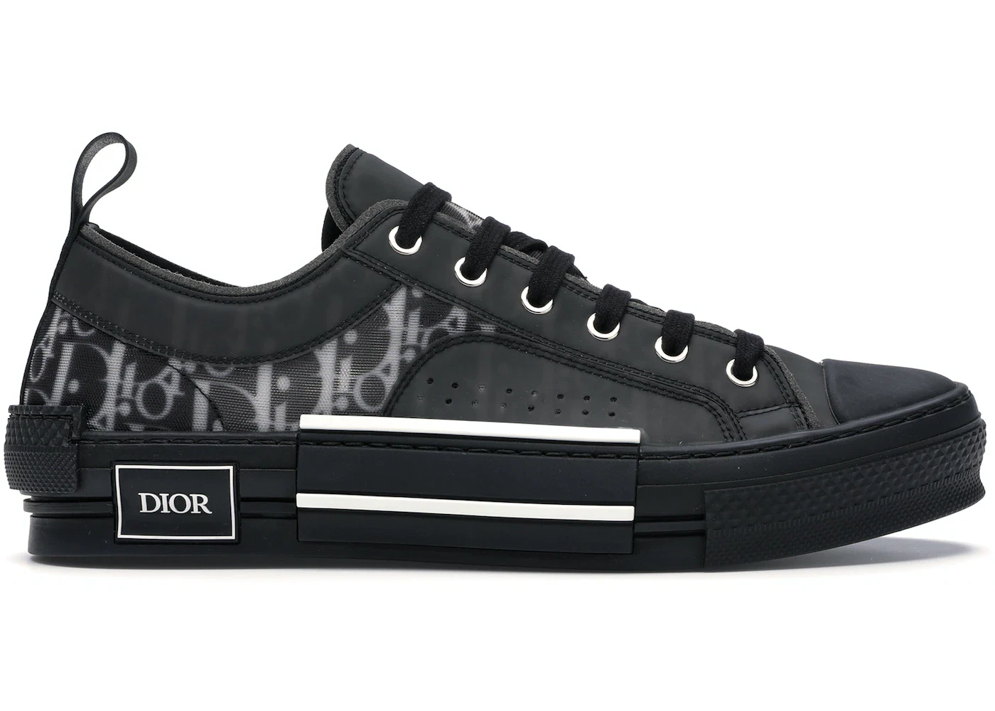 Baskets Dior B23 obliques noires/blanc fabriquées à l'italienne 35, 2 M, 4 W portées une fois 1 +