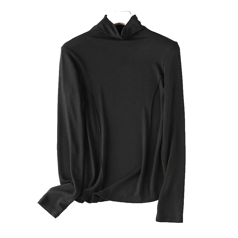 Woolen Solid T-Shirt Tops for Women