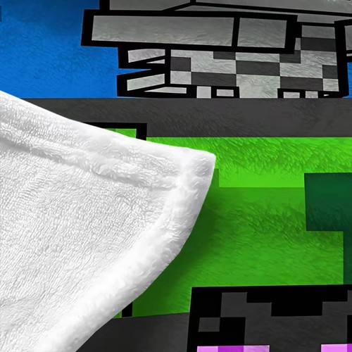 Creeper Steve Nap Blanket Flannel Throw Blanket Kid Lunch Blanket Christmas Gift - Picture 5 of 8