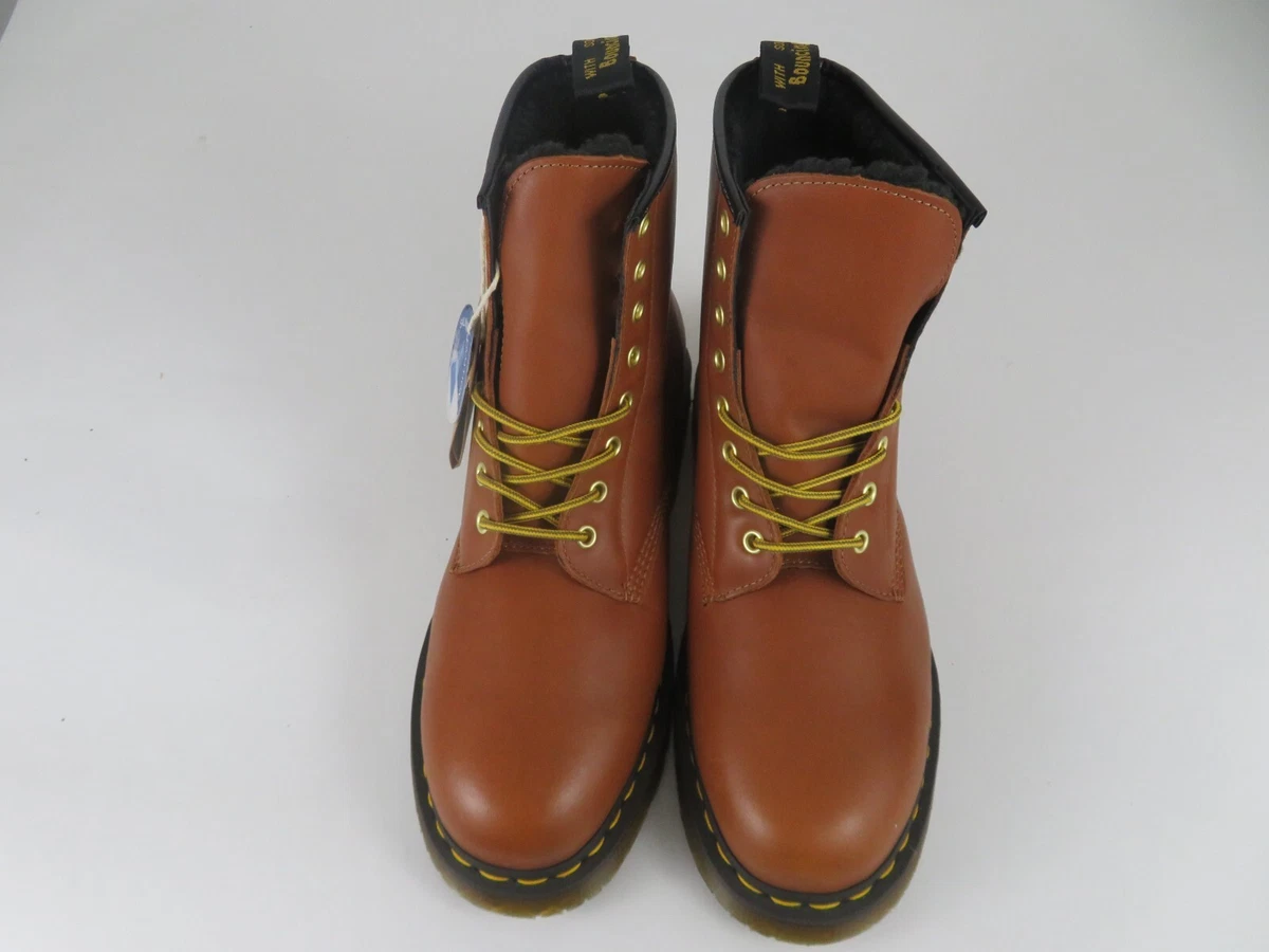 Doc Martens Wintergrip Mens 11 Boots Brown Combat Leather Fleece 