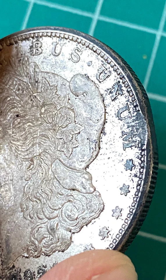 1921-S Morgan Silver Dollar Error Rim Clip - Image 2 of 4