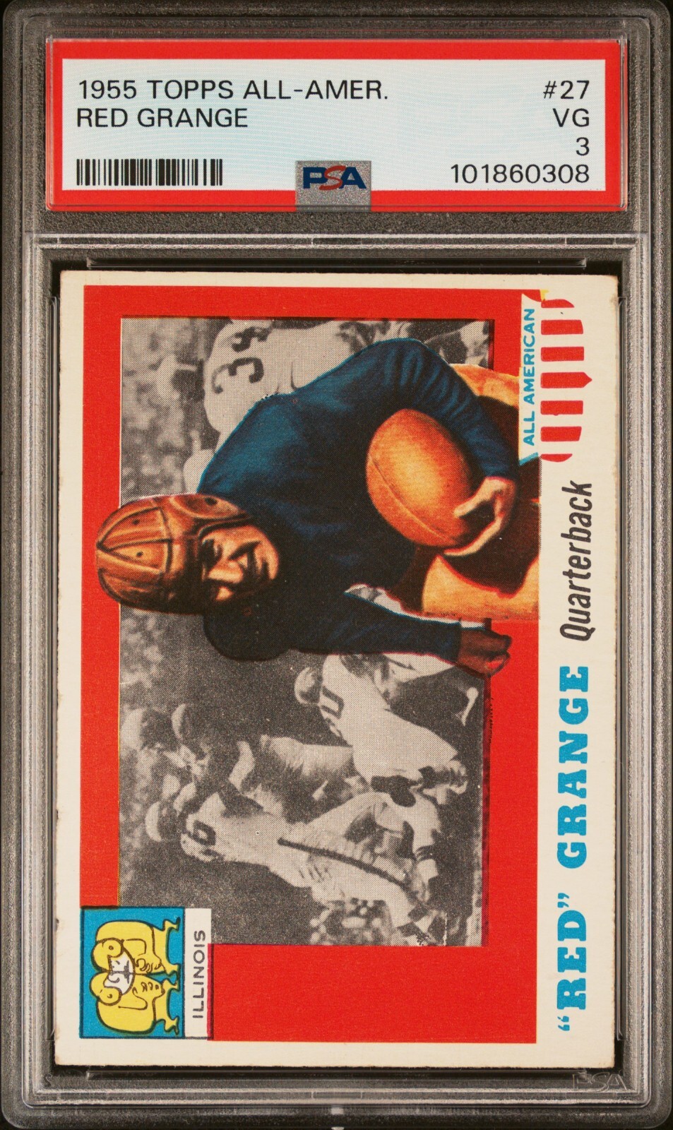 1955 Topps All American #27 Red Grange Illinois PSA 3 VG
