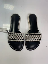 rag & bone Melrose Slide Sandal Leather Chalk / Black size 38.5