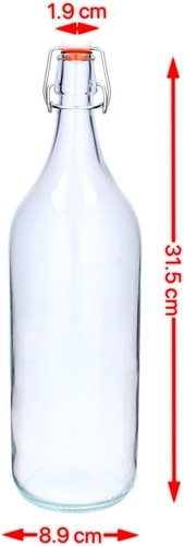 1L Flasche mit Bügelverschluss Milchflasche Weinflasche Glasflasche Likörflasche - Bild 2 von 8
