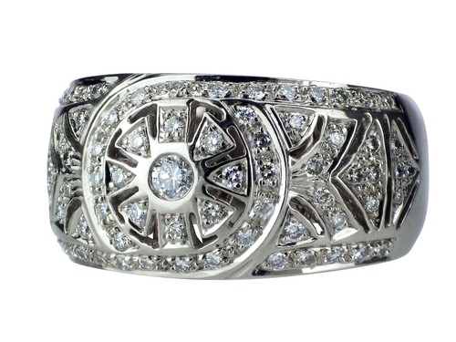 18 K 750 Weißgold 1,0 ct Brillant Damen Herren Massiver Ring 11,4 gr !