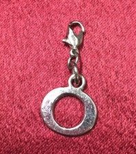 Initial Letter O Silver Tone Pendant Charm 12mm On A Lobster Clasp Clip On Any