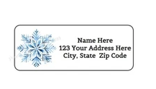30 FROSTY SNOWFLAKE CHRISTMAS PERSONALIZED RETURN ADDRESS LABELS 1 in X 2.625 in