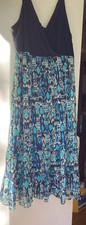 Vintage Le Bos Maxi dress 24W EUC navy surplice top lined skirt. SALE on now!