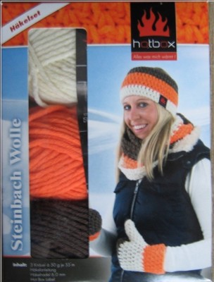 Steinbach hotbox Häkelset Neonorange / Ecru / Rauch