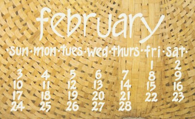 FEBRUARY 1984 Vintage Primitive Lithograph Folk Art Calendar Schumann  Poster | eBay