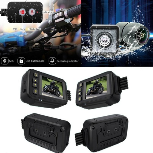 摩托车防水dvr 摄像机行车记录仪视图双镜头录像机 Ebay