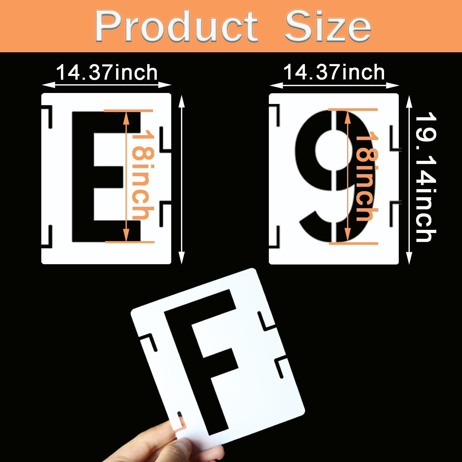 YEAJON 18 Inch Letter Stencils Symbol Numbers Craft Stencils 42 Pcs Reusable ...