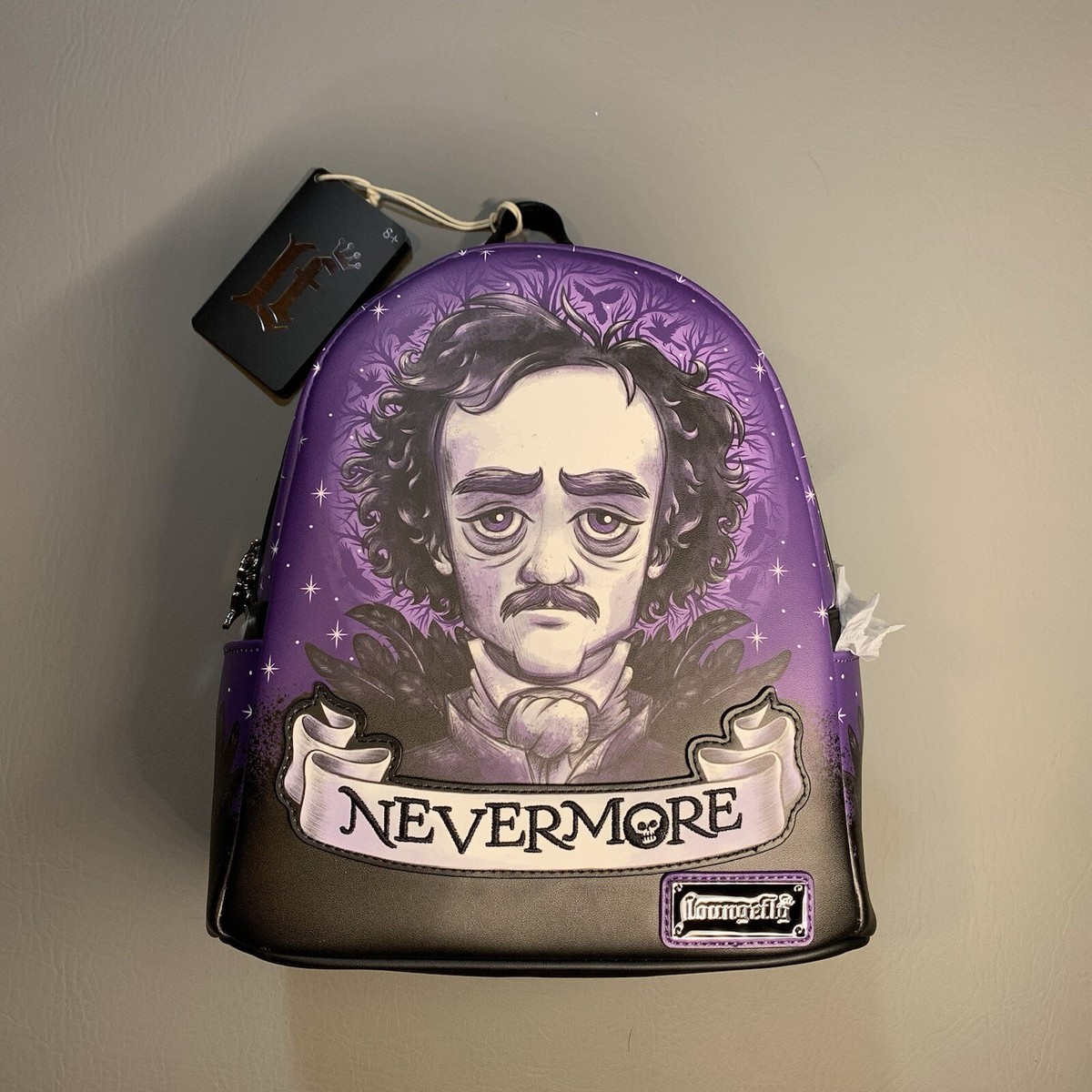 edgar allan poe mini backpack Loungefly Edgar Allen Poe Portrait Mini Backpack Nevermore Raven Bag Poet  Books