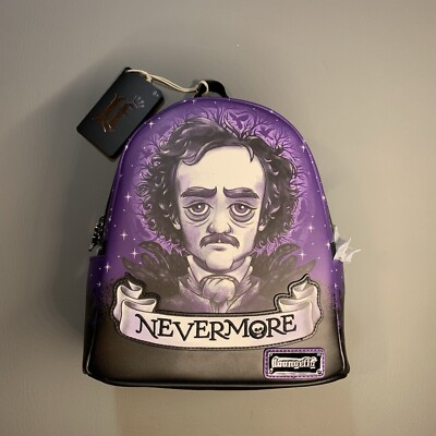 Loungefly Edgar Allen Poe Portrait Mini Backpack Nevermore Raven Bag BAM NWT Loungefly Edgar Allen Poe Portrait Mini Backpack Nevermore  main image 4