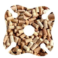 Wine Caddy corks Holds Bottle and 4 glasses.