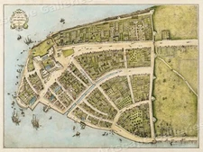1660 Castello Plan New Amsterdam Historic Vintage Style Wall Map - 20x28
