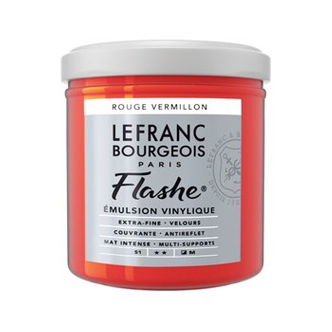 Acrilico Flashe Serie 1 125ml Vaso In Vetro 393 Rosso Vermiglione | Lefranc Bour