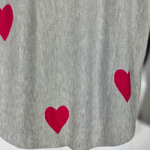 Brit.NY Maglione Cuore Grigio e Rosa Cashmere Rayon Nylon San Valentino Data Notte L - Foto 3 di 9
