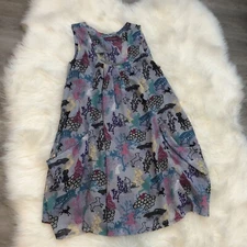 Sweet Sinammon Small Tunic Dress Sleeveless Shift Multicolor Boho Size Small