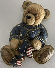Home Interiors Americana Teddy Bear Wall Plaque