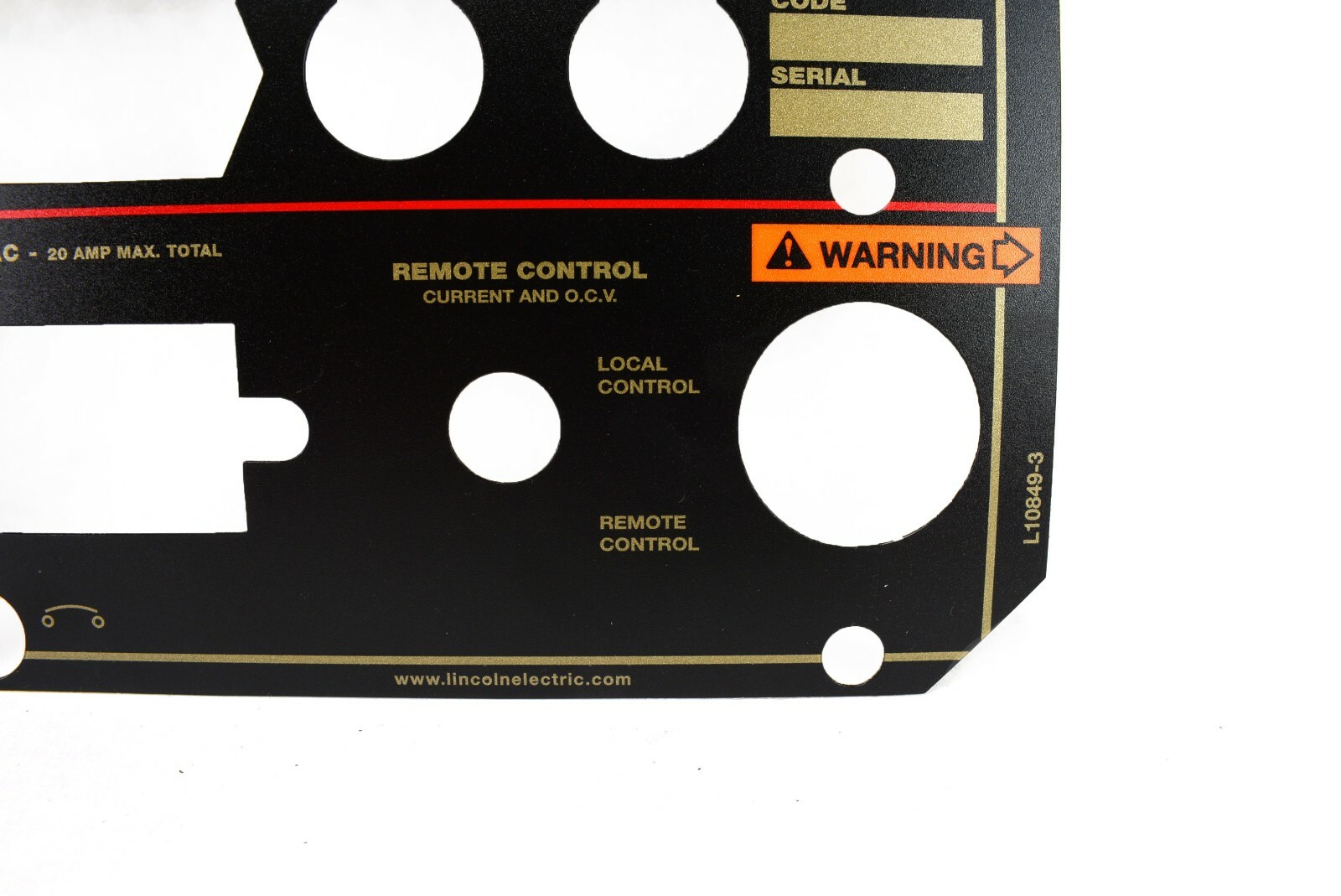 OEM Lincoln Welder Classic 300D Faceplate / Nameplate (L108493) eBay