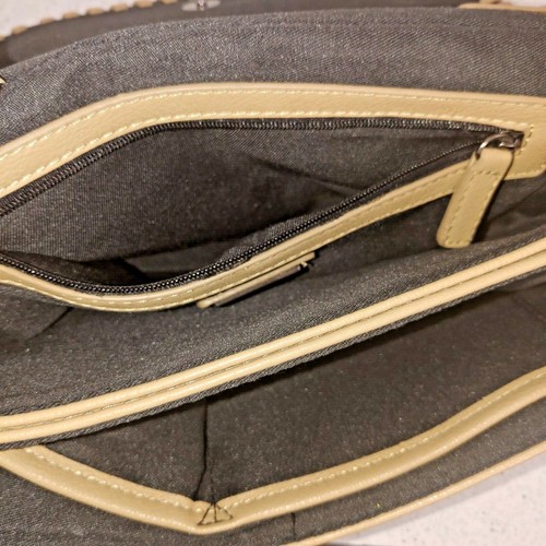 Bolso bandolera para mujer Kensie bronceado puntada látigo cadena detalle cuero sintético - Imagen 5 de 12