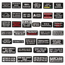 Iron On PatchesFunny Phrases Iron on Word Patches for Motorcycle Biker Vest D...