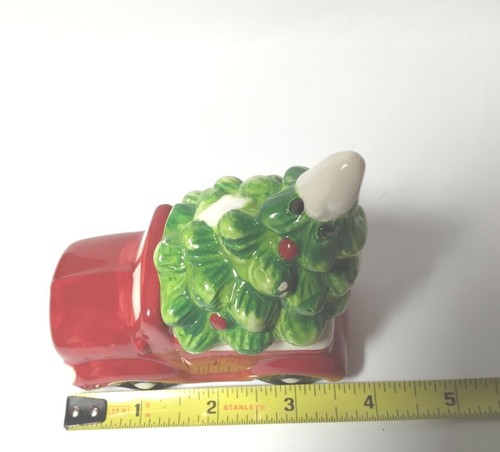 Christmas Red Truck Hauling Tree Salt and Pepper Shakers Set Holiday Decor - Picture 10 of 13