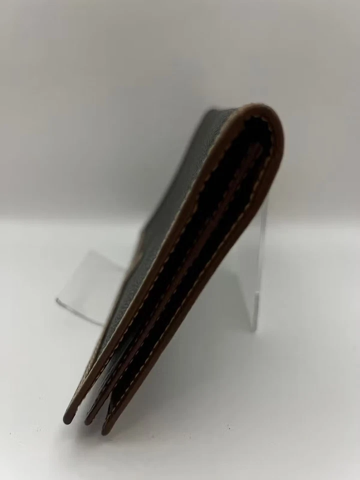 Trussardi Cartera Larga Cuero Verde Marrón USADA T1986-3 Foto 2 de 4