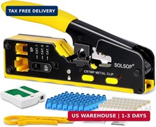 Pass Through RJ45 Crimp Tool Kit All-in-One Network Cable Tester Cat6 Cat5 Cat7