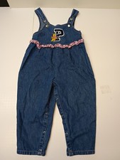 Winnie The Pooh VTG 90s Overalls Romper Girls SZ 4T