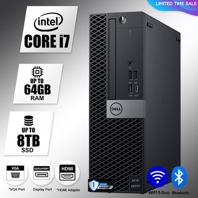#ad DELL Desktop Computer PC i7 up to 64GB RAM 17TB SSD Windows 10 11 WiFi BT $509.00