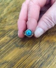 Vintage Turquoise Sterling Silver Ring: South...