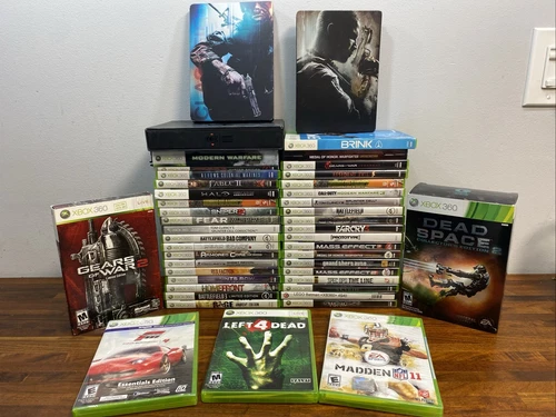 Xbox 360 Lot of 45 Video Games - Left 4 Dead, Call of Duty 1&2 Steel Case, Etc.