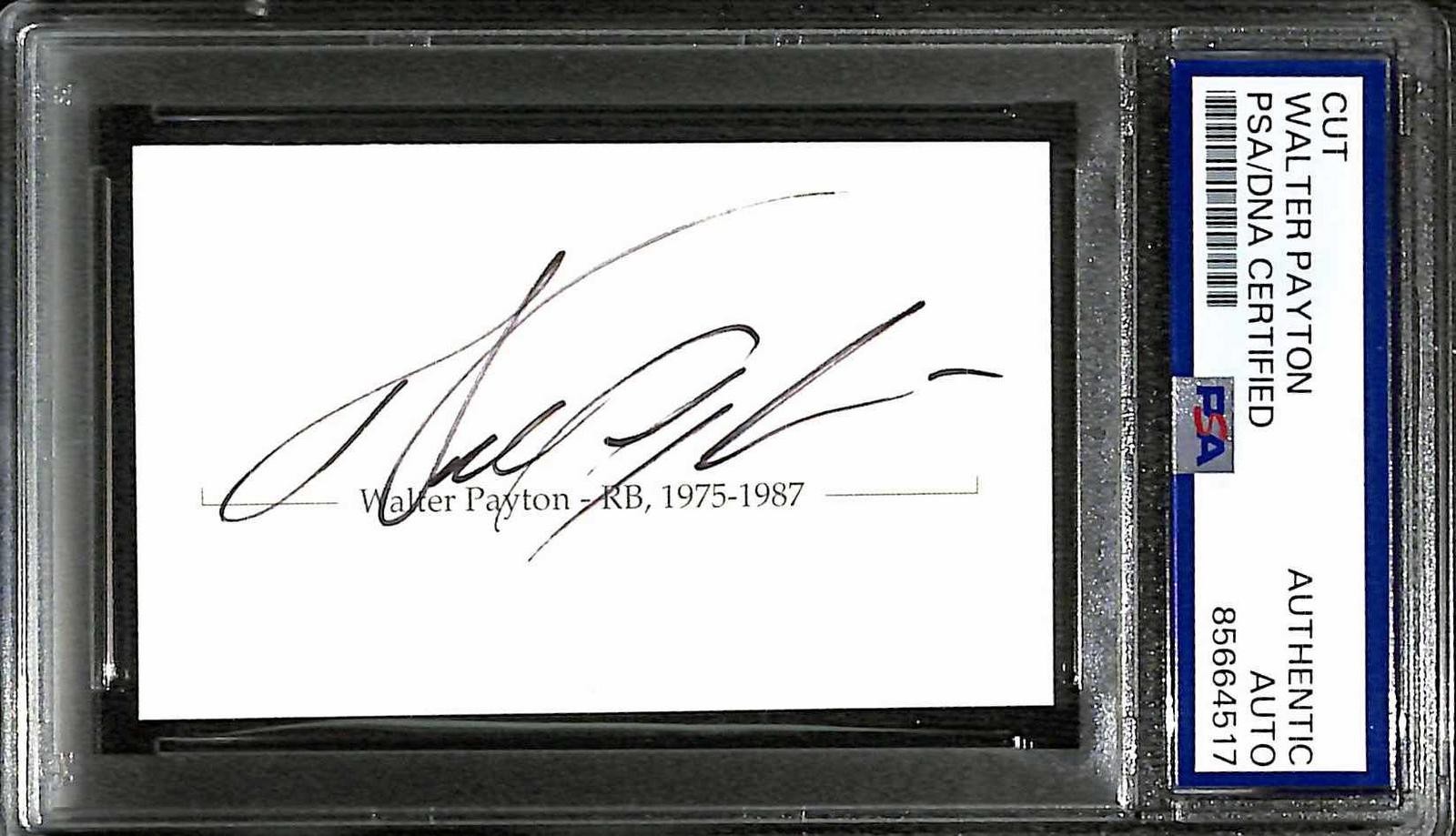 Walter Payton Chicago Bears Signed Cut PSA/DNA Authentic Auto