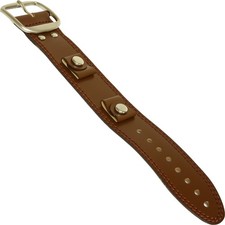 Brown Leather Wide Cuff Watch Band Mod 70's Watch Band