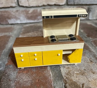 Vintage Dollhouse Mini Tomy Dollhouse Furniture Kitchen Stove Range #77 Japan